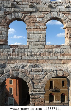 Roman Amphitheater of Verona on Italy, UNESCO World Heritage