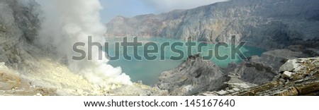 Volcano Ijen on the island of Java, Indonesia