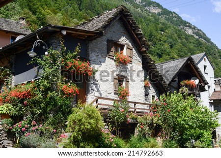 The rural village of Sonogno on Verzasca valley, Switzerland