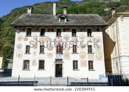 The old house of Landvogti at Cevio on Maggia valley, Switzerland