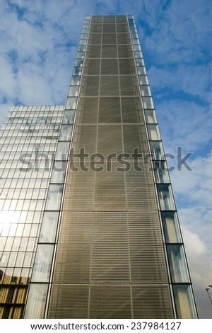 Paris, France - 5 November 2002: One the tower of the new national library F. Mitterand at Paris on France