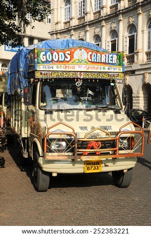 Mumbai, India - 10 February 2015: Tipical indian truck at Mumbai, India