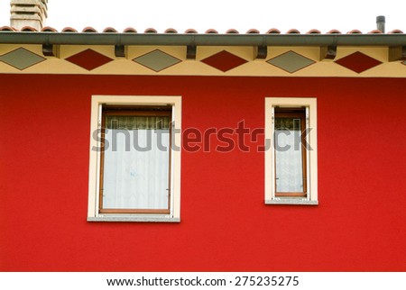 Windows or a single family home at Lugano on Switzerland