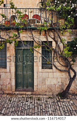Old house door, Yemin Moshe, Jerusalem, Israel