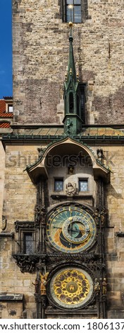 Medieval Prague astronomical clock, Old Town City Hall, Prague, Czech Republic