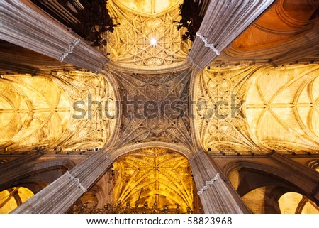 The interior of the old church in Granada. Spain