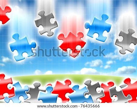 colorful falling ideas concepts puzzles illustration