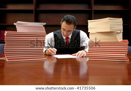lawyer is signing the contract , lawyer concept , law concept