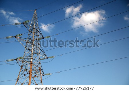 high voltage power pylon, concept of electrical energy