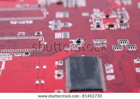 close up photo of part of a motherboard circuit board close up , digital highway