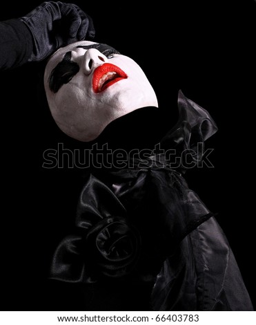 stock photo : Suffering mime (the girl in makeup)/Death Becomes Her