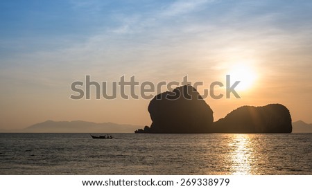 Sunrise scene from ngai island, Thailand.