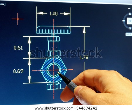 engineer working on a cad blueprint