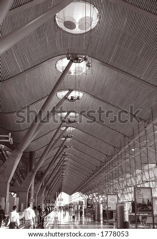 indoor modern airport architecture detail monochrome picture