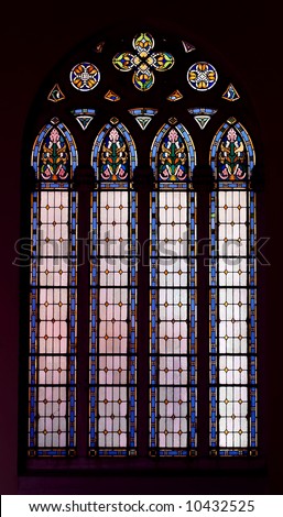 inside church stained glass window
