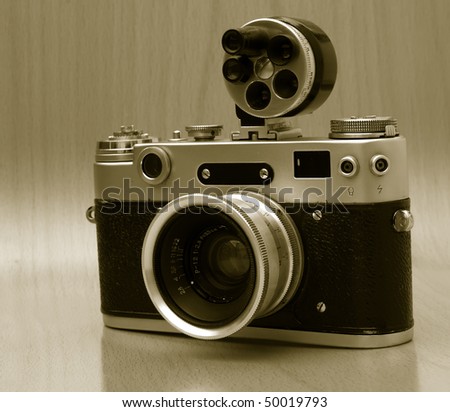 vintage film camera monochrome