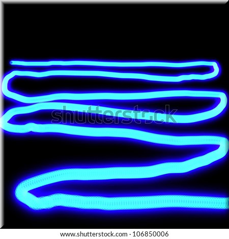The texture of the curved tube glowing on black background in the form of a square tile