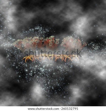 Marine life in the space behind the clouds