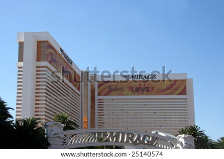 Las Vegas, NV - SEPT 01: And exterior shot of the Mirage hotel.  The Mirage has been undergoing constant renovation.  Sept. 01, 2008 in Las Vegas, NV.