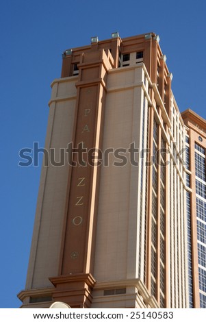 Las Vegas, NV - SEPT 01: And exterior shot of the Palazzo Grand hotel.  The Palazzo hotel opened in the Summer of 2008.  Sept. 01, 2008 in Las Vegas, NV.