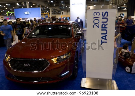 HOUSTON - JANUARY 28: The Ford Taurus at the Houston International Auto Show on January 28, 2012 in Houston, Texas.