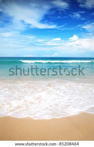 Sea waves on the beach is beautiful skin