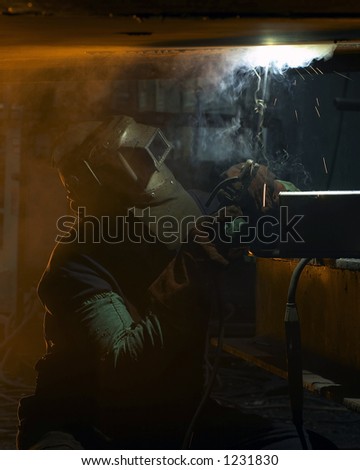 welder smokey background