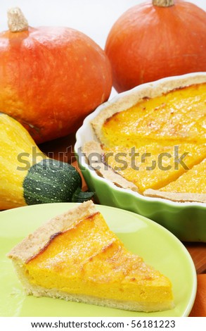 Delicious pumpkin piece of pie