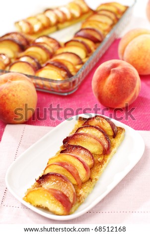 Delicious summer sweet peach pie