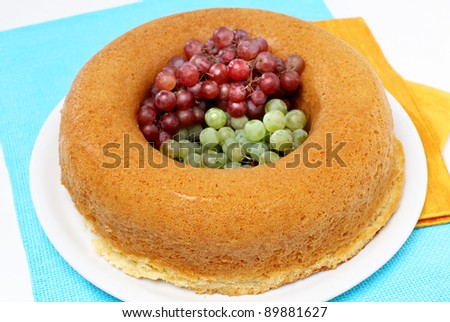 Delicious French ring cake, named savarin