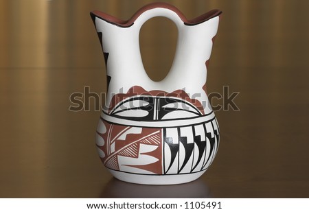 stock photo Native American Wedding Vase from Taos Pueblo
