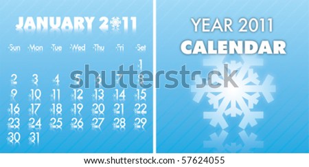 2011 Monthly Calendars on January 2011 Monthly Calendar Stock Vector 57624055   Shutterstock