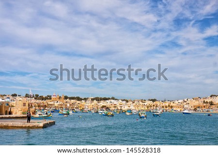 Malta - Marsaxlockk, view of the port with nice boats