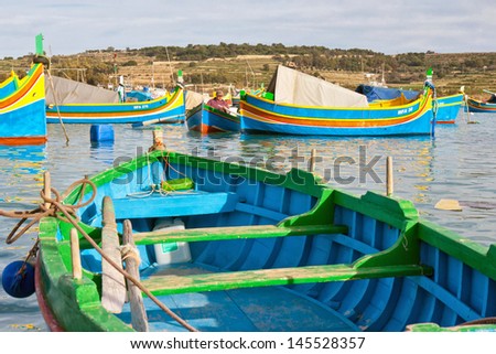 Malta - MarsaxlockkMalta - Marsaxlockk, view of the port with a nice boat