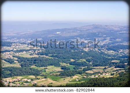 Beautiful panoramic view to the North of Portugal landscape from the hiking paths that goes through Corno do Bico