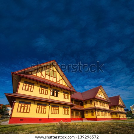 The old school building. Ubon Ratchathani in Thailand
