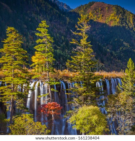 Beautiful Waterfall in Jiuzhaigou, Sichuan province, China