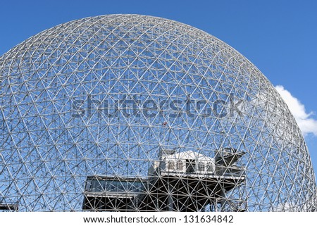 MONTREAL, CANADA - AUGUST 9: the geodesic dome called Montreal Biosphere on August 9, 2008 in Montreal, Canada. This museum dedicated to water and the environment and It\'s located at Parc Jean-Drapeau