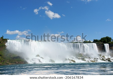 American Falls at Niagara on the US - Canadian border.