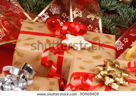 Christmas presents under Christmas tree