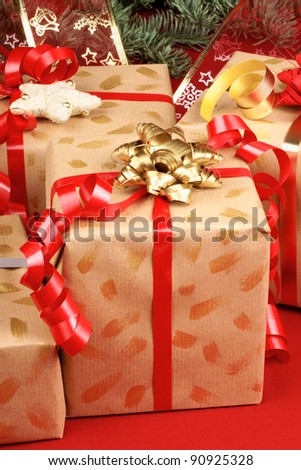 Christmas presents under the Christmas tree