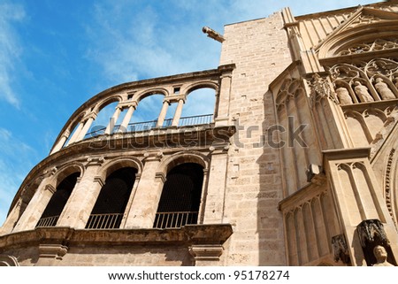 Apse and north transept of Valencia Cathedral dedicated to Virgin Mary. Built between 1252 and 1482 on the site of a mosque and previously a roman temple dedicated to Diana.
