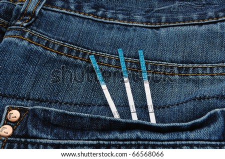 Positive pregnancy tests in the jeans pocket