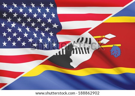 USA and Swazi flag. Part of a series.