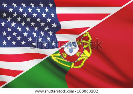 USA and Portuguese flag. Part of a series.