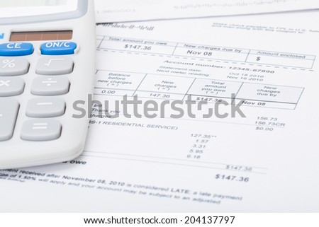 Utility bill and calculator