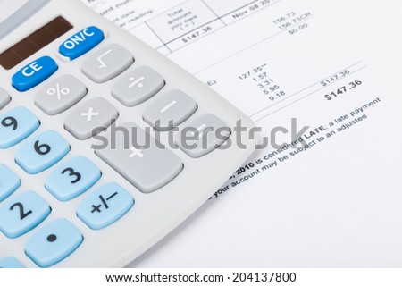 Utility bill with calculator