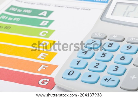 Calculator with energy efficiency chart