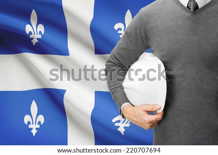 Engineer with flag on background series - Quebec