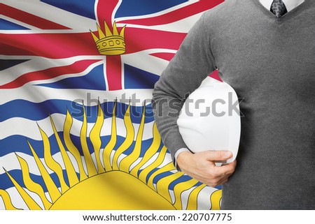 Engineer with flag on background series - British Columbia